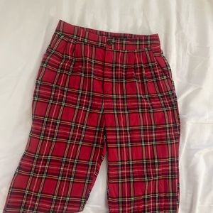 red plaid pants, size s